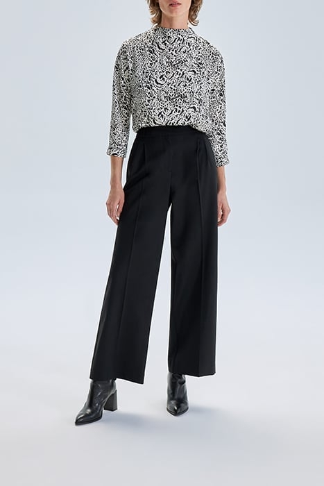 BLACK HIGH-WAIST WIDE-LEG TROUSERS BLACK 3