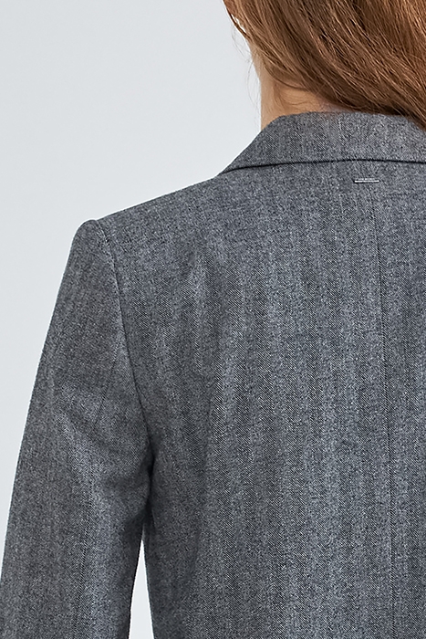 HERRINGBONE SUIT JACKET BLACK 6