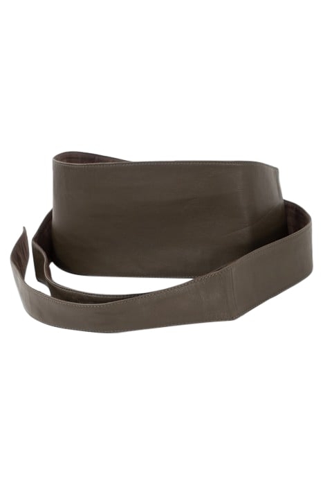 KHAKI LEATHER TIE BELT KHAKI 3