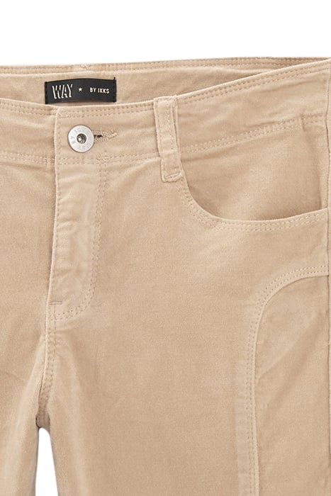 GIRLS’ BEIGE VELVET LOW-WAIST FLARED TROUSERS BEIGE 3