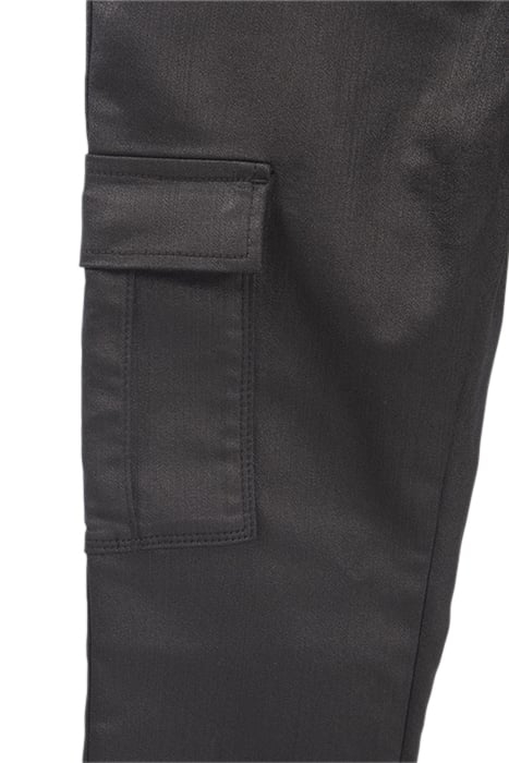 GIRLS’ BLACK COATED COMBAT-STYLE SLIM JEANS BLACK 4