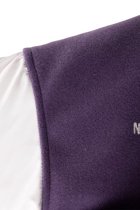 GIRLS’ PURPLE AND WHITE COLLEGE-STYLE VARSITY JACKET PURPLE 5