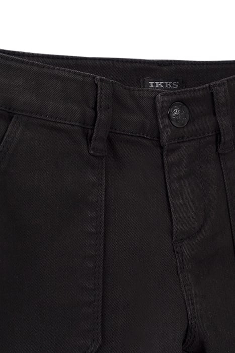 GIRLS’ BLACK CARGO TROUSERS BLACK 3