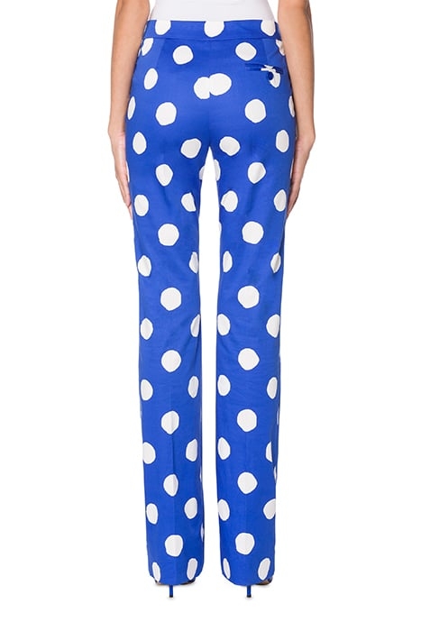 POLKA DOTS SATIN TROUSERS BLUE 2