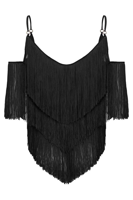 GIAPPONE BLUSA FRANGE + CREPE DE CHINE BLACK 2