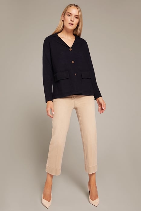 FELTED WOOL BOXY CUT CARDIGAN BLUE 3