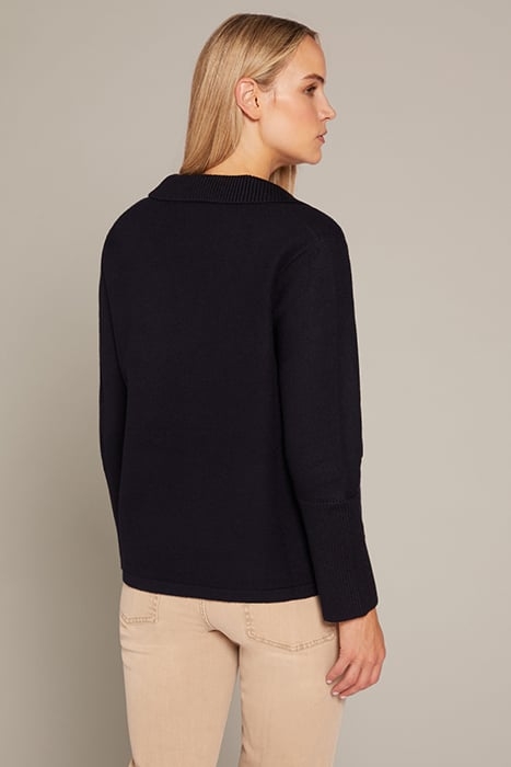 FELTED WOOL BOXY CUT CARDIGAN BLUE 2