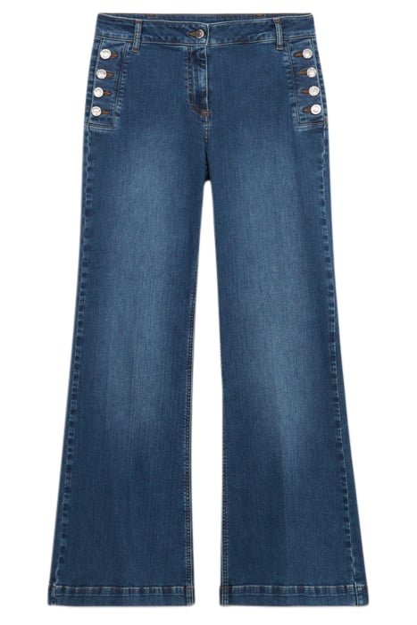 ECO FRIENDLY FLARED JEANS WITH JEWEL BUTTONS BLUE 3