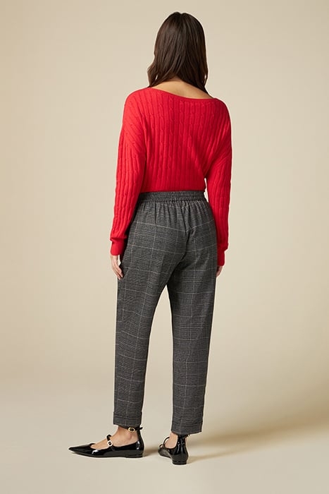 CHEQUERED FABRIC JOGGERS GREY 2