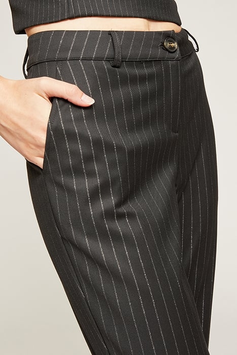 LUREX PINSTRIPED FLARED TROUSERS BLACK 4