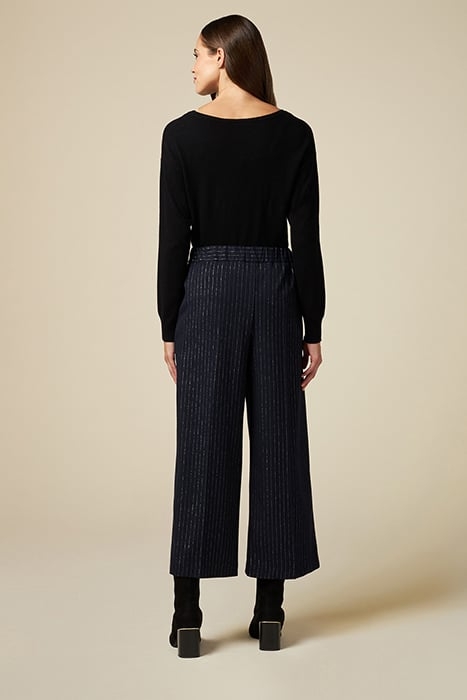 CROPPED PINSTRIPED TROUSERS BLUE 2
