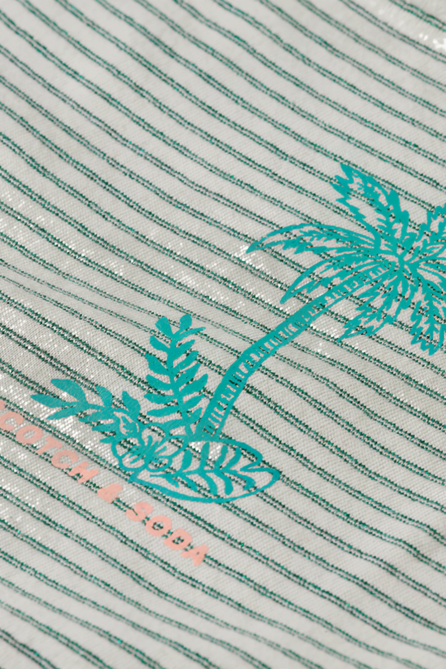 RUFFLE DETAIL LUREX STRIPE RELAXED-FIT T-SHIRT OCEAN STRIPE 3