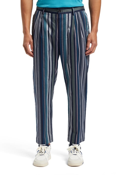 SEASONAL- LOOSE FIT BLANKET ST NAVY MULTI STRIPE 1