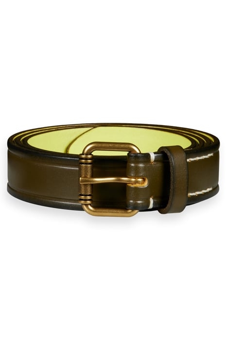 SLIM LEATHER BELT ALGAE 1