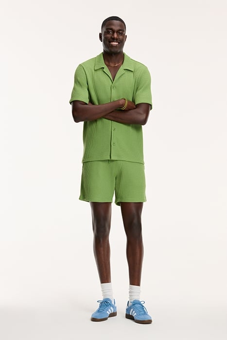 OSCAR WAFFLE STRUCTURE SHORTS LIGHT OLIVE GREEN 3