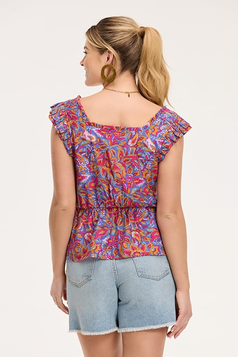 ELLE BLOUSE SICILIAN FLOWER PURPLE SICILIAN FLOWER 2