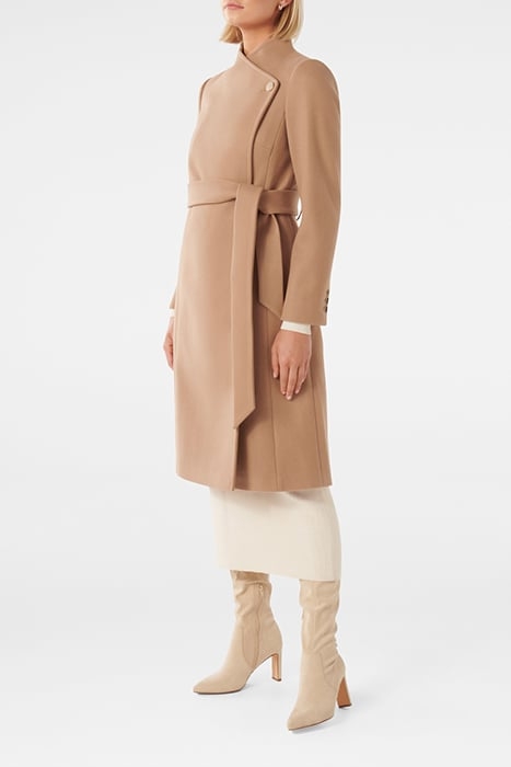 BRODIE FUNNEL NECK COAT CAMEL 4