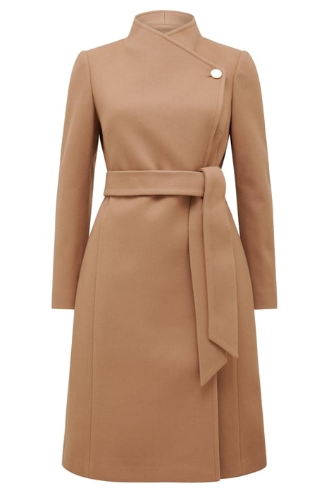 BRODIE FUNNEL NECK COAT CAMEL 3