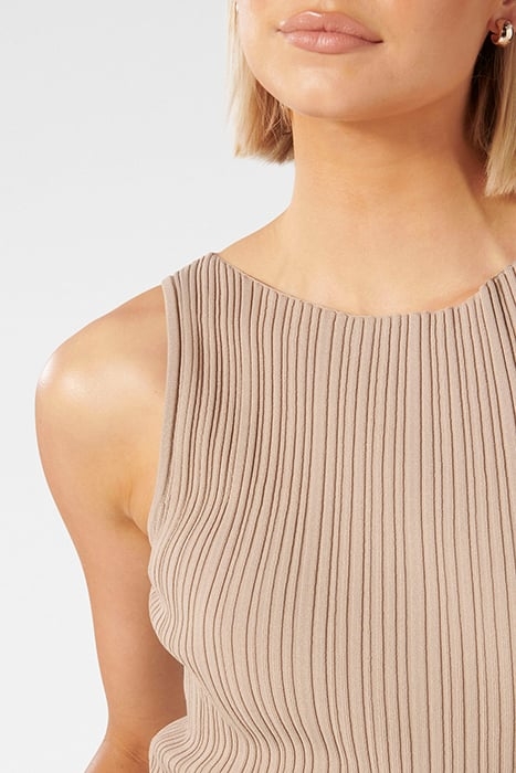 EVIE BOAT NECK KNIT TANK TAUPE 6