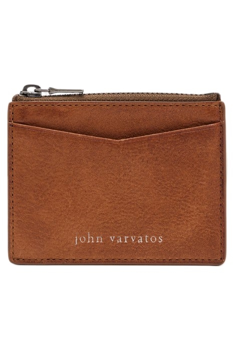 HERITAGE ZIP CARD CASE BROWNSTONE 1