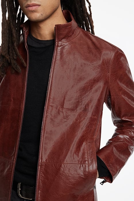 ZIP FRONT JACKET W/ HIDDEN ZIP DETAILS TOMATO 3