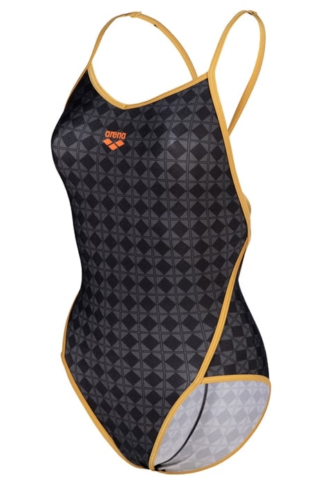 WOMEN'S ARENA 50TH SWIMSUIT DIAMOND BACK BLACK MULTI-GOLD 6