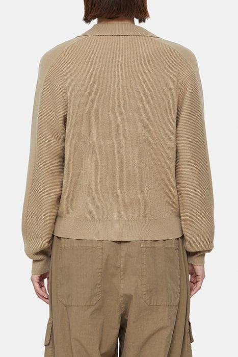 CREW NECK CARDIGAN BROWN SUGAR 2