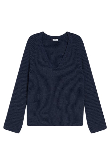 V NECK LONG SLEEVE SPACE BLUE 3