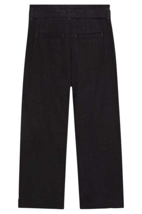TEAKIE TENCEL LINEN TROUSER PURE BLACK 2