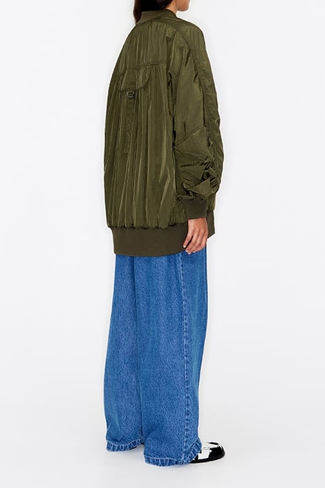 KHAKI NYLON BOMBER JACKET 2