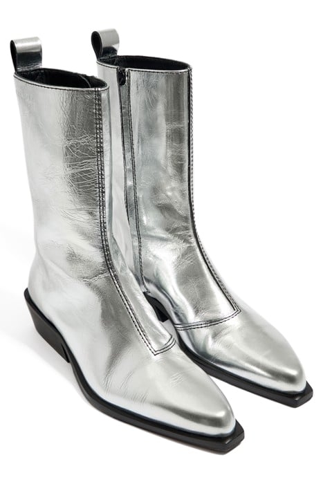 SILVER LEATHER COWBOY BOOT 2