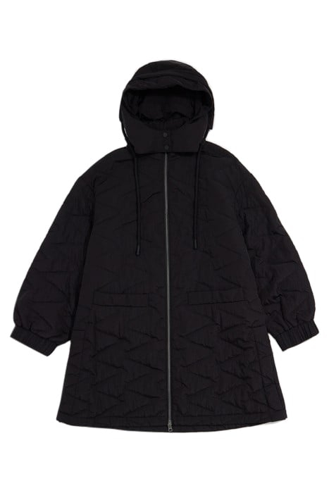 BLACK QUILTED MIDI PUFFER 3