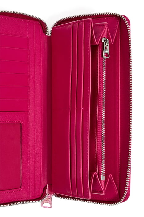 FUCHSIA MOCK CROC BOOK WALLET 3