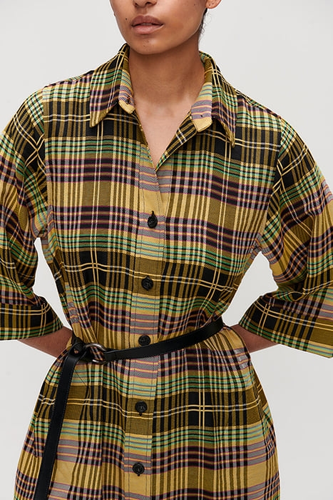 DOOR CHECKED DRESS MOSS 5