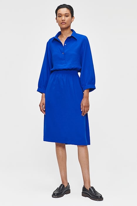 FLUID WAISTED DRESS BLUE 1