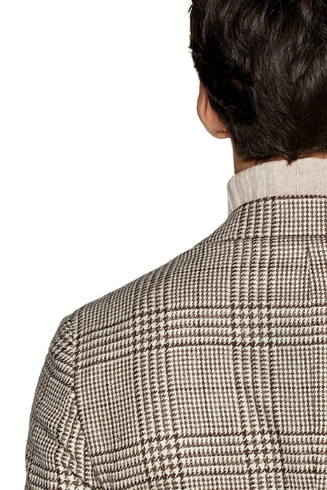 MID BROWN CHECKED TAILORED FIT HAVANA BLAZER 6