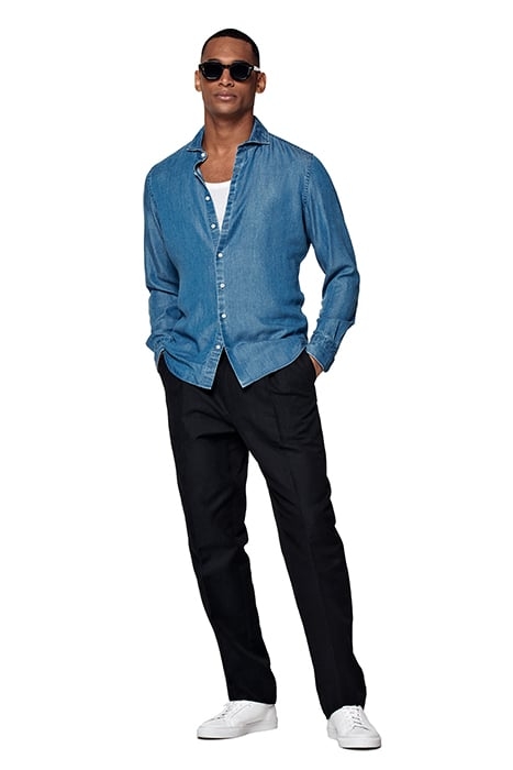 BLUE SLIM FIT SHIRT 5
