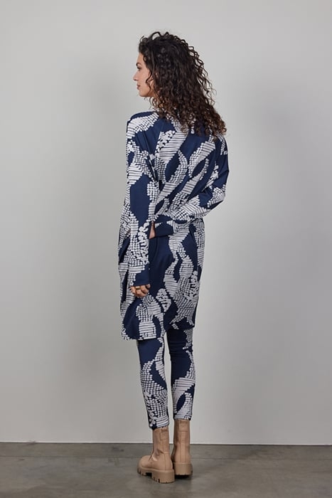 COMFY LOOSE DRESS PRINTED 3/4 DARKBLUE WITH DANCING DOTS PRI 2