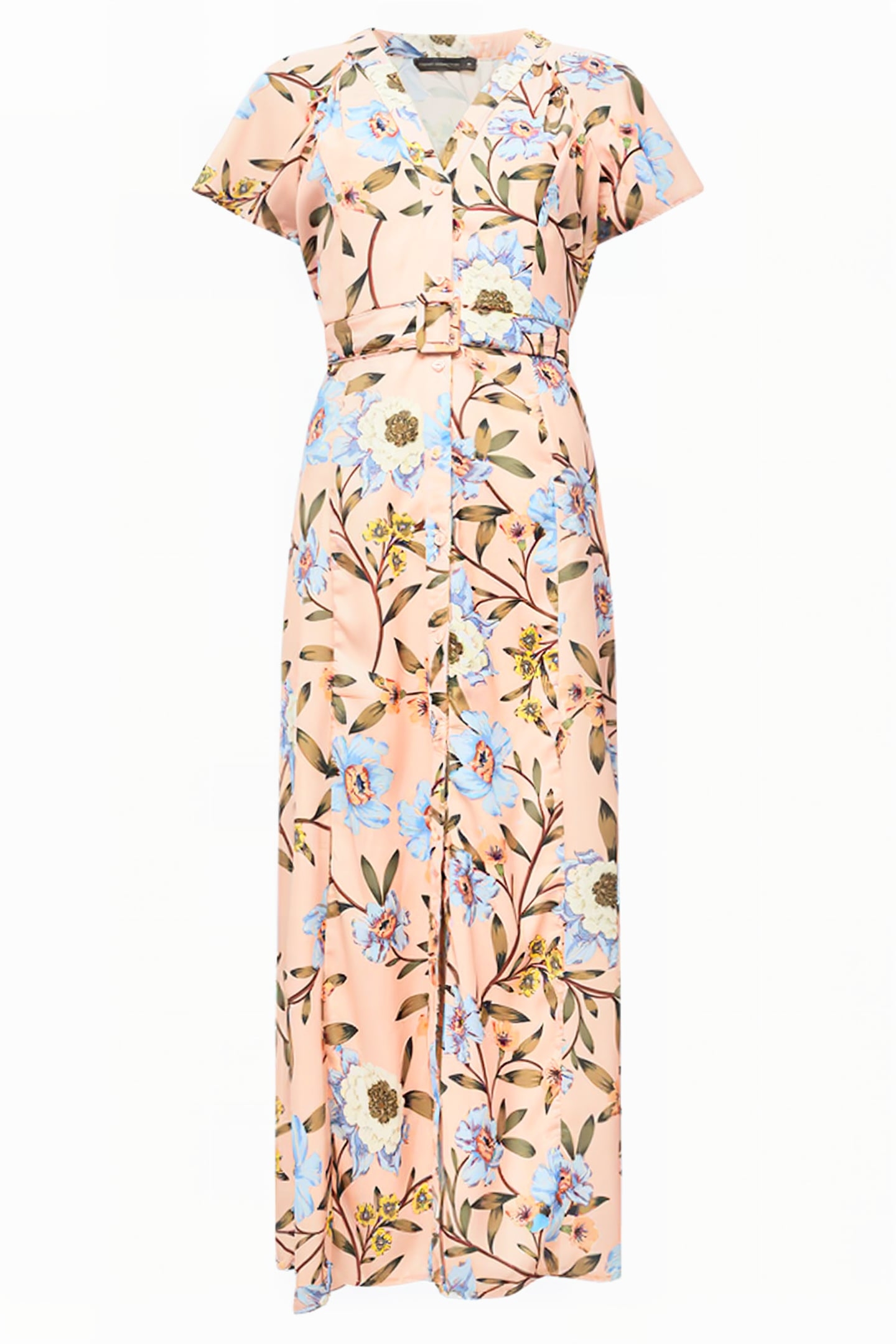 FLORAL BUTTON-THROUGH BELTED MIDI DRESS 3