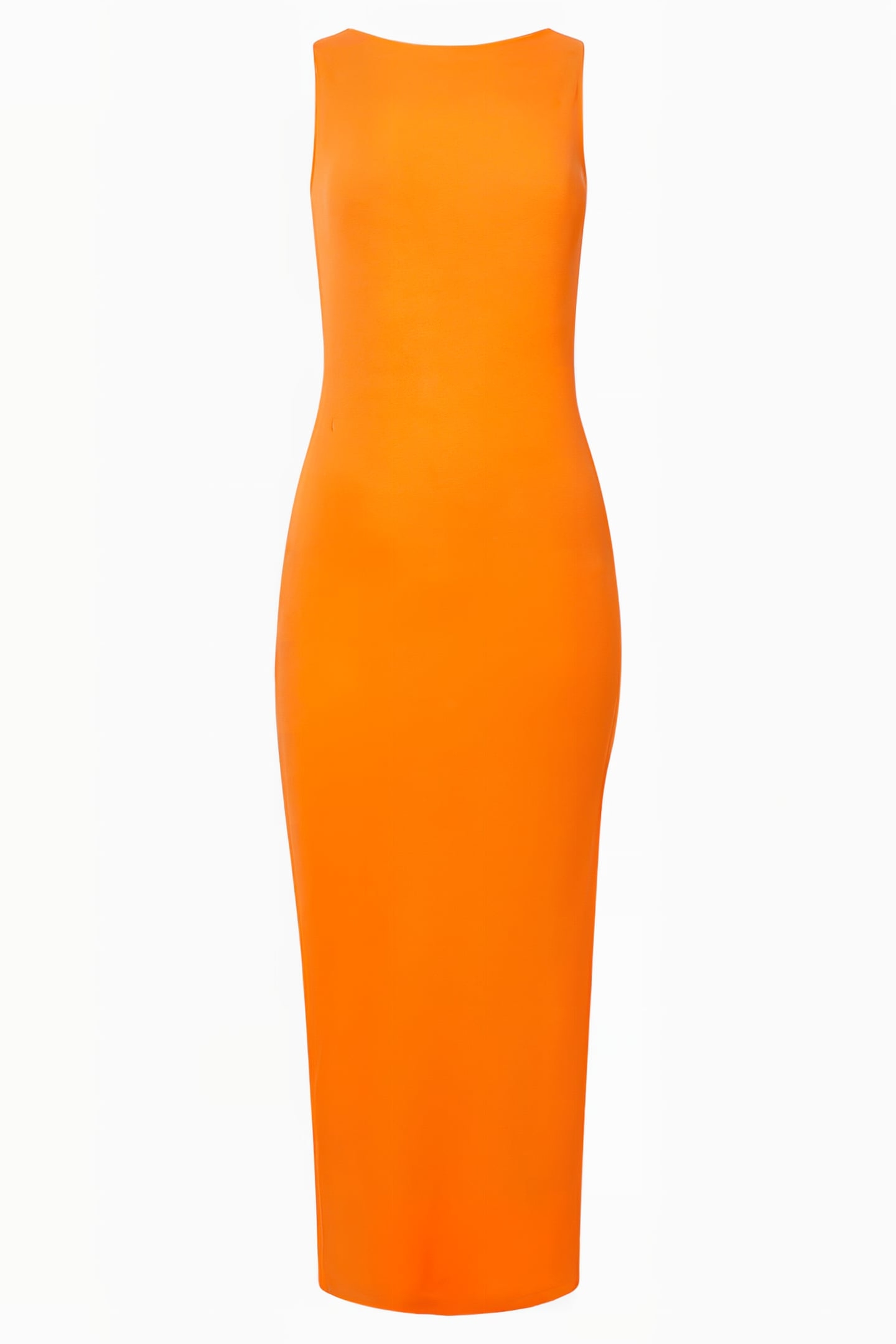 RASSIA COTTON SLACK NECK DRESS ORANGE 4