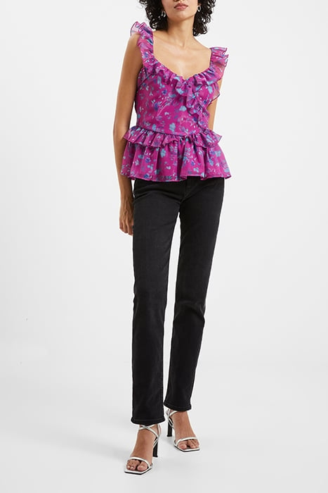 ADEN BAI LUREX FRILL CAMI TOP DAHLIA 2