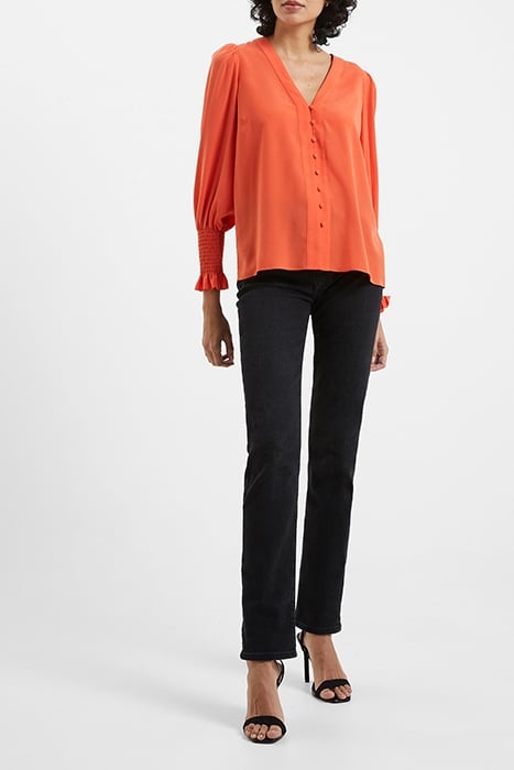 CREPE V NECK BLOUSE RED 2