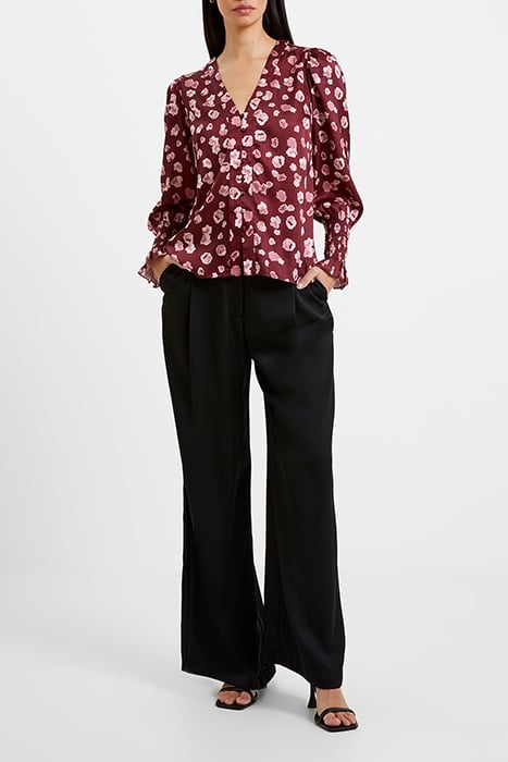 BRONWEN ALEEYA SATIN LS V NK BROWN 2