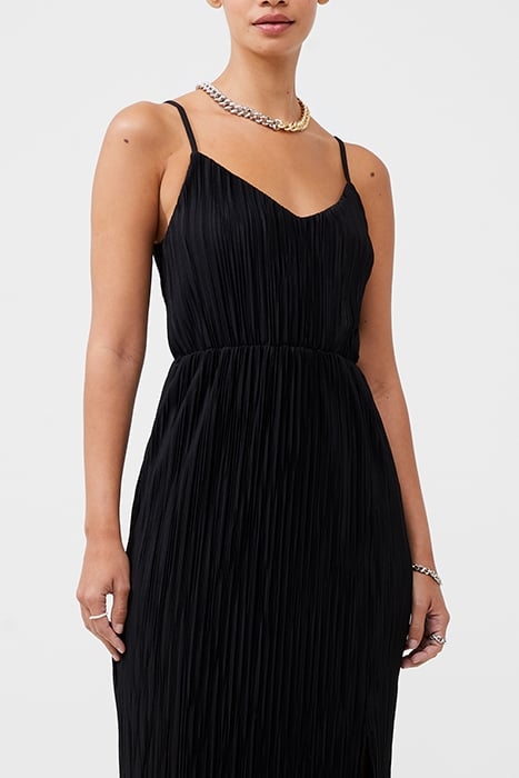 STRAPPY RIBBED JERSEY DRESS BLACK 3