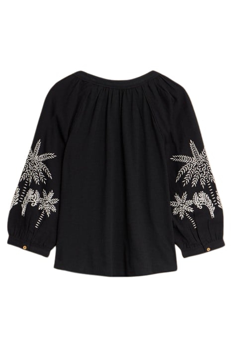 MILLIE MIX EMBROIDERED TOP BLACK 2