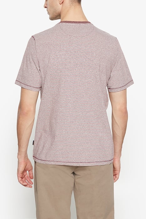 LUKESI PRINT STRIPE TEE TANDOORIRED 2