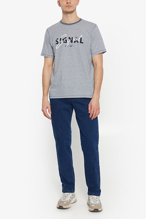 LUKESI PRINT STRIPE TEE BLUE AUTUMN 3