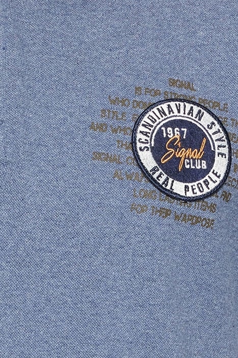 LUCASSI BADGE POLO BLUE AUTUMN MELANGE 7