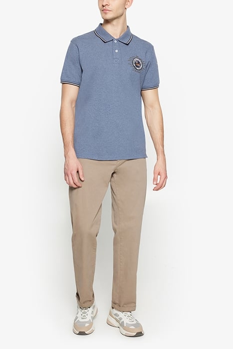 LUCASSI BADGE POLO BLUE AUTUMN MELANGE 3