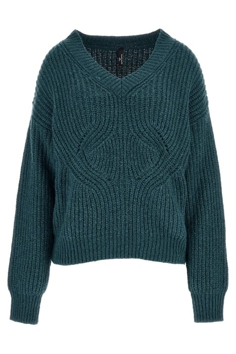 MARCIANO BY GUESS MICHELLE V NECK SWTR BLUE OPAL 4